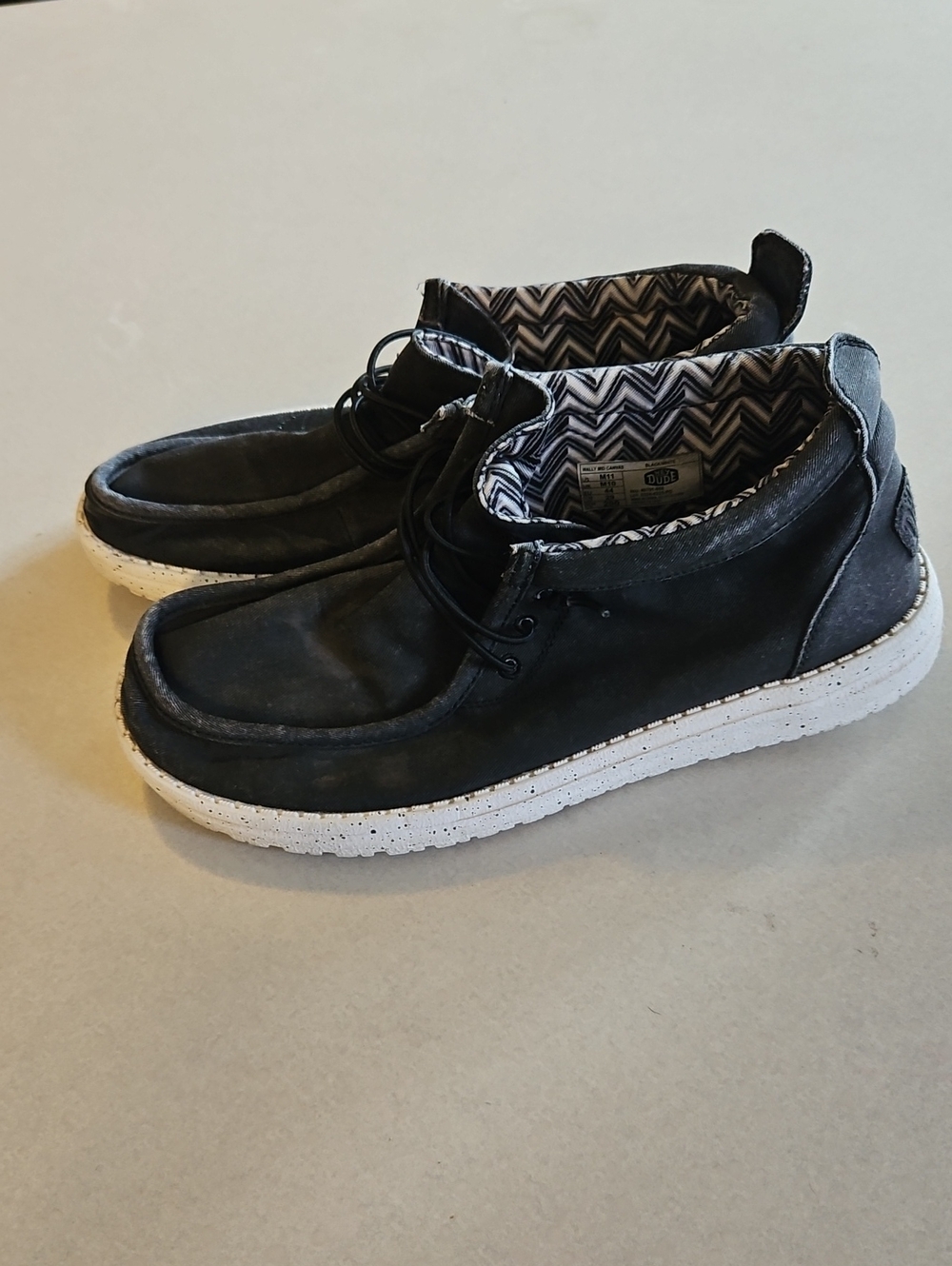 Hey Dude Mid Canvas Black White